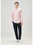 Regular Fit Kırmızı Beyaz Çizgili Oxford Gömlek 2