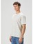 Bej Çizgi Desenli Organik Pamuk T-Shirt 3