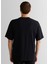 Siyah Logolu Bisiklet Yaka Relaxed Fit Kısa Kollu Erkek T-Shirt 2