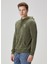 Haki Kapüşonlu Logo Nakışlı Sweatshirt 3