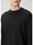 Brushed Siyah Organik Pamuk T-Shirt 5