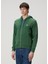 Koyu Yeşil Kapüşonlu Organik Pamuk Sweatshirt 3