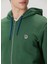 Koyu Yeşil Kapüşonlu Organik Pamuk Sweatshirt 5