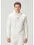 Fildişi Kapüşonlu Logo Nakışlı Sweatshirt 1