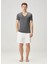 2li Koyu Gri V Yaka Basic T-Shirt 2
