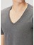 2li Koyu Gri V Yaka Basic T-Shirt 5