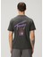 Relaxed Fit Siyah Logo Baskılı T-Shirt 4