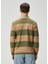 Haki Bej Polo Yaka Çizgi Desenli Sweatshirt 4