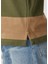 Haki Bej Polo Yaka Çizgi Desenli Sweatshirt 6