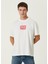 Peace Beyaz Oversized Kısa Kollu Erkek T-Shirt 1