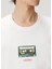 Beyaz Figür Baskılı Logo Detaylı T-Shirt 5