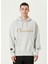 Gri Kapüşonlu Logo Nakışlı Sweatshirt 1