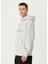 Gri Kapüşonlu Logo Nakışlı Sweatshirt 3