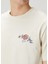 Ekru Çiçek Nakışlı T-Shirt 5