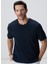 Lacivert Jakarlı T-Shirt 4