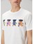Beyaz Figür Baskılı Organik Pamuk T-Shirt 5