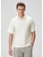 Comfort Fit Kırık Beyaz Polo Yaka T-Shirt 1