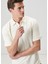 Comfort Fit Kırık Beyaz Polo Yaka T-Shirt 2