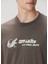 Kahverengi Figür Baskılı Logo Detaylı T-Shirt 5