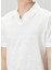Beyaz Polo Yaka Keten T-Shirt 5