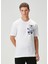 Beyaz Logo Baskılı T-Shirt 1