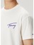 Relaxed Fit Beyaz Logo Baskılı T-Shirt 5