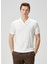 Beyaz Polo Yaka Keten T-Shirt 1