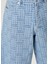 Wave Açık Mavi Desenli Denim Şort 4
