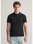 Siyah Polo Yaka Regular Fit Kısa Kollu Erkek T-Shirt 1