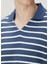 Loose Fit Lacivert Beyaz Çizgi Desenli Sweatshirt 5