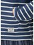 Loose Fit Lacivert Beyaz Çizgi Desenli Sweatshirt 6