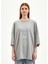 Yağmur Bulutu Gri Krom Oversize T-Shirt 6
