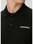 Siyah Polo Yaka Logo Baskılı T-Shirt 5