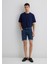 Brian Premium Blue Koyu Vintage Mavi Jean Şort 0418489817 1