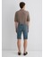 Nicholas Mavi Premium Vintage Puslu Indigo Jean Şort 0416089816 4