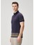 Lacivert Polo Yaka Çizgili Etnik Desenli T-Shirt 3