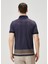 Lacivert Polo Yaka Çizgili Etnik Desenli T-Shirt 4