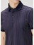 Lacivert Polo Yaka Çizgili Etnik Desenli T-Shirt 5