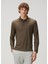 Kahverengi Polo Yaka Sweatshirt 1