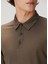 Kahverengi Polo Yaka Sweatshirt 5
