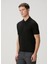 Siyah Polo Yaka Ipek T-Shirt 3