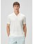 Beyaz Polo Yaka Keten T-Shirt 1