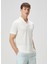 Beyaz Polo Yaka Keten T-Shirt 3