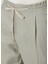 Taupe Beli Kordonlu Keten Pantolon 4