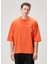 Turuncu Slogan Detaylı T-Shirt 1