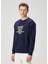 Regular Fit Home Run Artwork Lacivert Sweatshirt 3