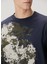 Loose Fit Lacivert Kamuflaj Desen Detaylı T-Shirt 5