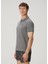 Koyu Gri Polo Yaka Ahtapot Nakışlı T-Shirt 3