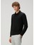 Siyah Polo Yaka Sweatshirt 3