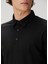 Siyah Polo Yaka Sweatshirt 5